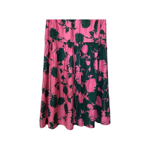 BODEN.   Pink Green Sleeveless Pleated Silk Blend Midi Dress Size 12R - Picture 4 of 8